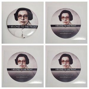 Snowpiercer Movie Promo Pinback Pin Button & Stickers Lot - Tilda Swinton